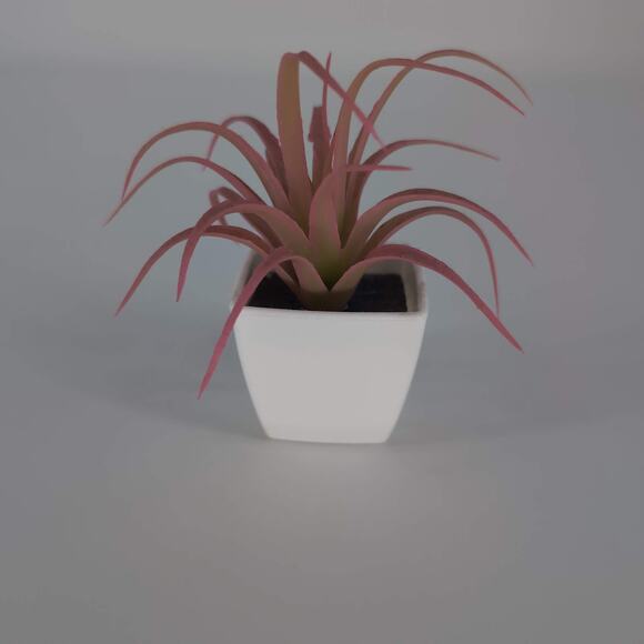 Mini Fake Faux Artificial Pink Succulent Potted Plant in Plastic White Pot - GUC - Picture 6 of 11